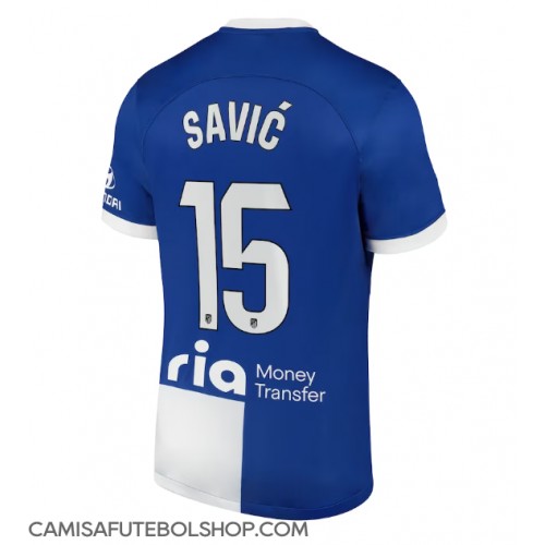 Camisa de time de futebol Atletico Madrid Stefan Savic #15 Replicas 2º Equipamento 2023-24 Manga Curta
